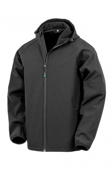Result Men's 3-Layer Printable Hooded Softshell, Black