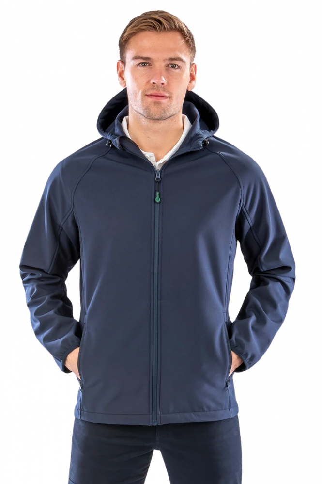 Result Men's 3-Layer Printable Hooded Softshell, Navy