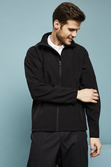 Result Men's Core Printable Softshell Jacket, Black/Black