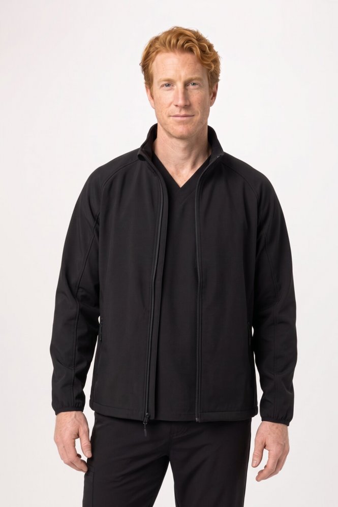 Result Men's Core Printable Softshell Jacket, Black/Black