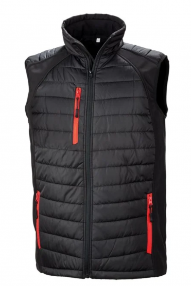Result Unisex Compass Padded Softshell Gilet, Black/Red