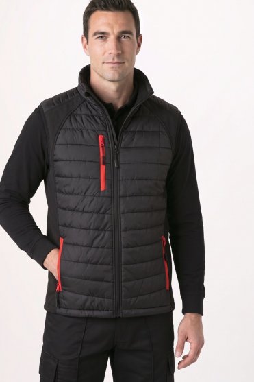 Result Unisex Compass Padded Softshell Gilet, Black/Red