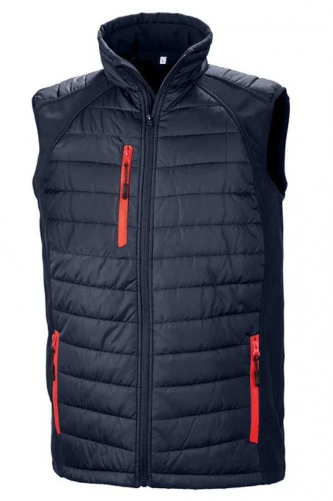 Result Unisex Compass Padded Softshell Gilet, Navy/Red