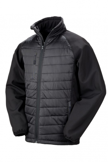 Result Unisex Compass Padded Softshell Jacket, Black/Black