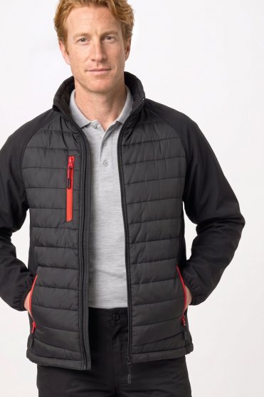 Result Unisex Compass Padded Softshell Jacket, Black/Red