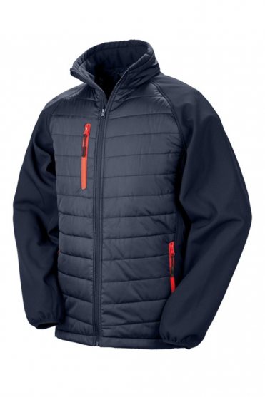 Result Unisex Compass Padded Softshell Jacket, Navy/Red