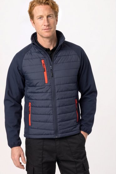 Result Unisex Compass Padded Softshell Jacket, Navy/Red