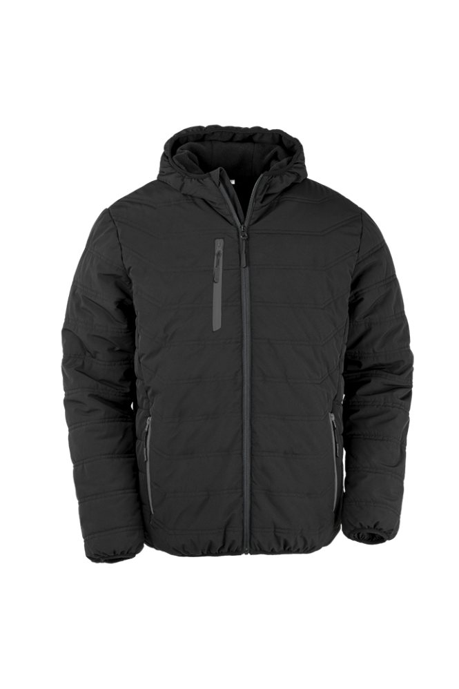 Result Unisex Compass Padded Winter Jacket, Black/Black