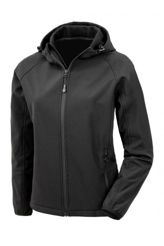 Result Women's 3-Layer Printable Hooded Softshell, Black