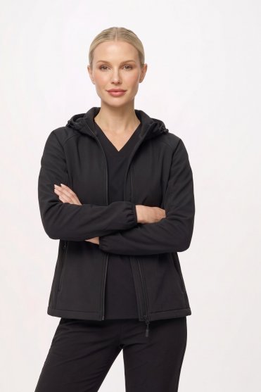 Result Women's 3-Layer Printable Hooded Softshell, Black