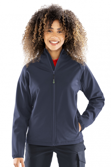 Result Women's 3-Layer Printable Hooded Softshell, Navy