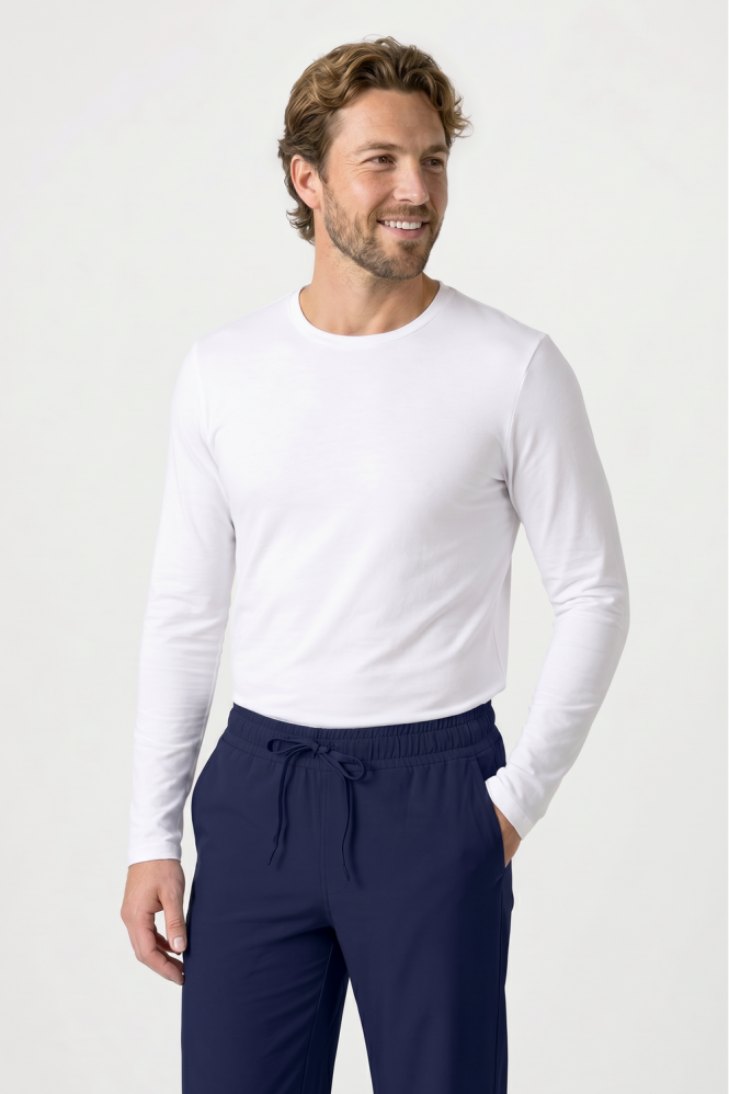 SF Clothing Men's Feel Good Long Sleeve Stretch T Shirt, White