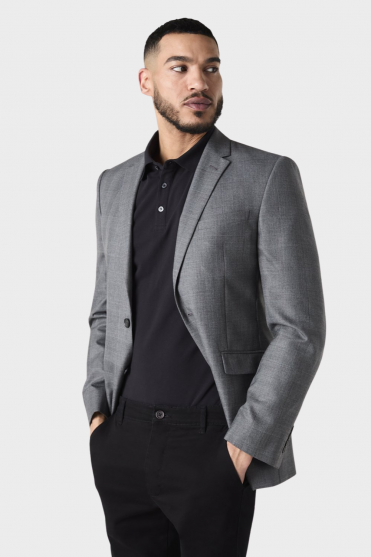 Simon Jersey Alderley Men's Suit Jacket, Tailored Fit, Grey Check