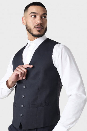 Simon Jersey Alderley Men's Waistcoat, Blue Stripe