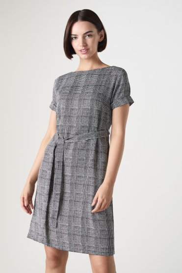 Simon Jersey Pattern Women's Shift Dress, Prince of Wales Check
