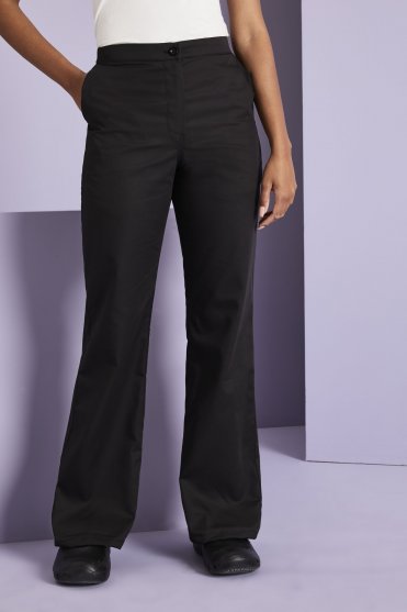 Simon Jersey Women's Bootleg Trousers, Unhemmed Length, Black