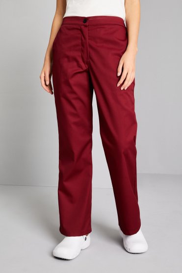 Simon Jersey Women's Bootleg Trousers, Unhemmed Length, Burgundy