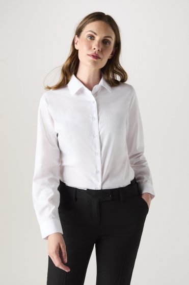 Simon Jersey Women's Long Sleeve Shirt, White