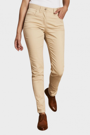 Simon Jersey Women's Stretch Trousers, Slim Leg, Stone