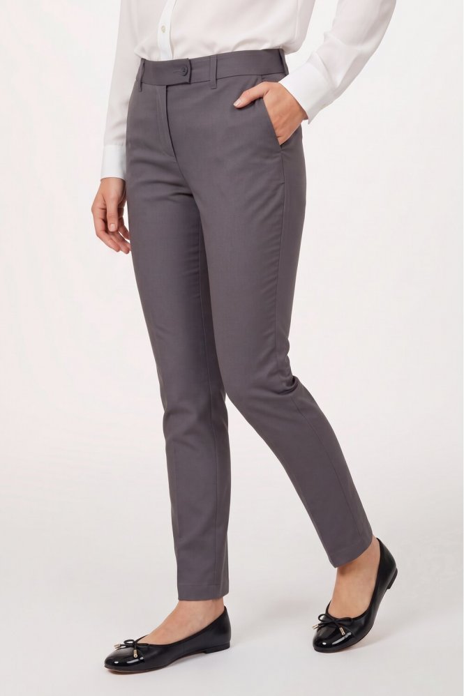 Simon Jersey Women's Trousers, Slim Leg, Regular Length, Grey