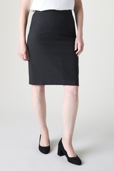 SJ Contemporary Women's Pleat Back Skirt, Petite Length, Charcoal