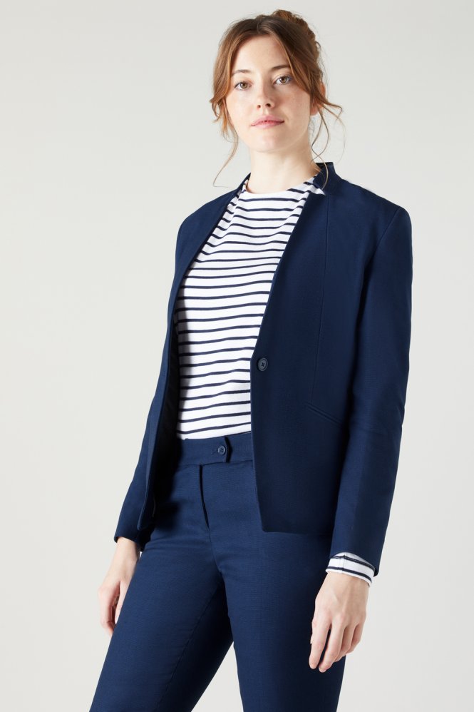 SJ Contemporary Women's Regular Notch Neck Suit Jacket, Blue