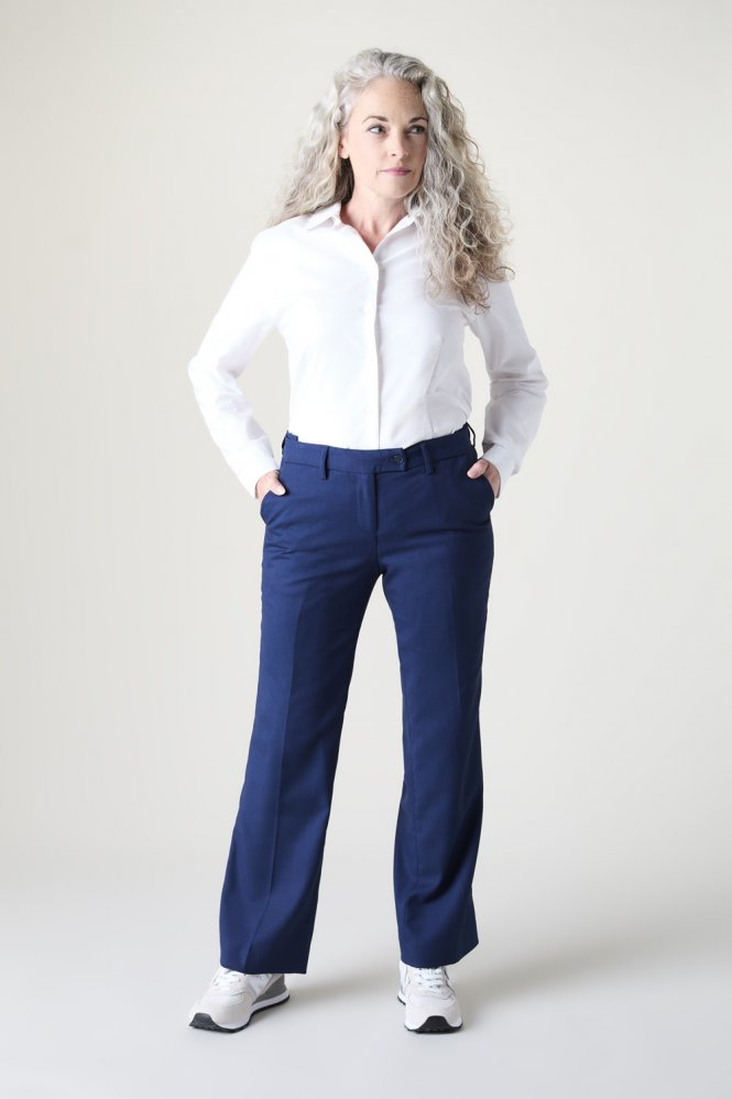 SJ Contemporary Women's Regular Straight Leg Trousers, Blue