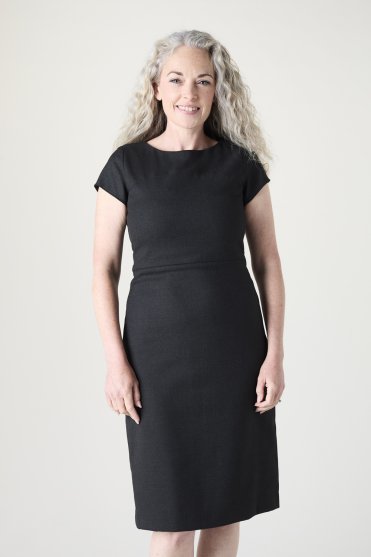 SJ Contemporary Women's Slash Neck Dress, Charcoal