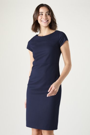 SJ Contemporary Women's Slash Neck Dress, Navy