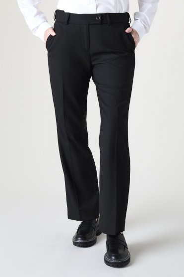 Contemporary Women's Trousers, Regular Length, Straight Leg, Black