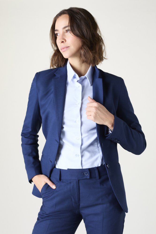 SJ Contemporary Women's Two Button Jacket, Reg. Length, Blue