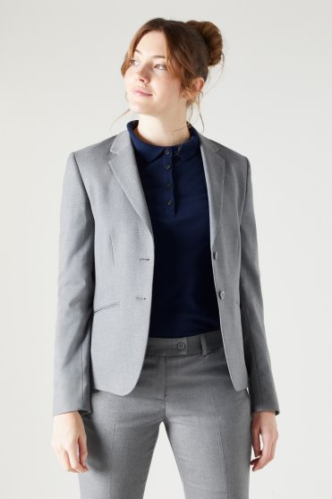 SJ Contemporary Women's Two Button Jacket, Reg. Length, Grey