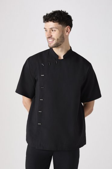 SJ Men's Asymmetrical Tunic, Black