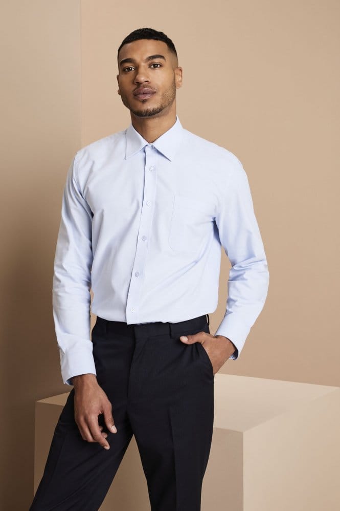 SJ Men's Long Sleeve Oxford Shirt, Blue