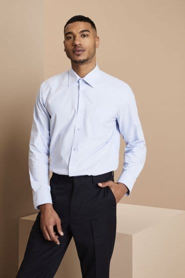 SJ Men's Long Sleeve Oxford Shirt, Blue