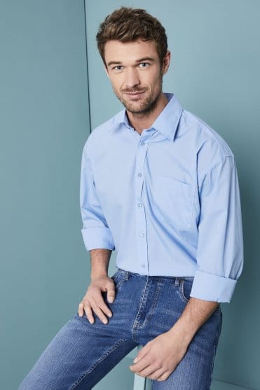 SJ Men's Long Sleeve Shirt, Cornflower Blue