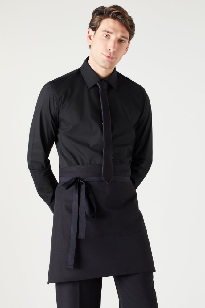 SJ Men's Long Sleeve Shirt with Stretch, Black