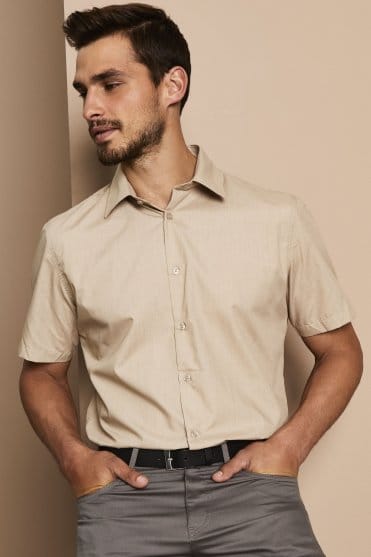 SJ Men's Short Sleeve Shirt, Sand