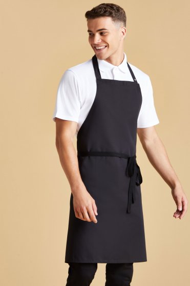 SJ Popper Strap Apron, Black