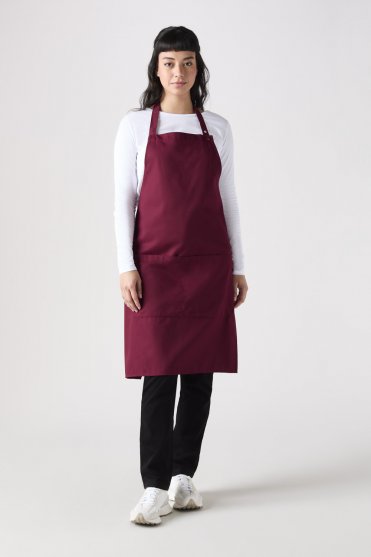SJ Popper Strap Apron With Pocket, Mulberry