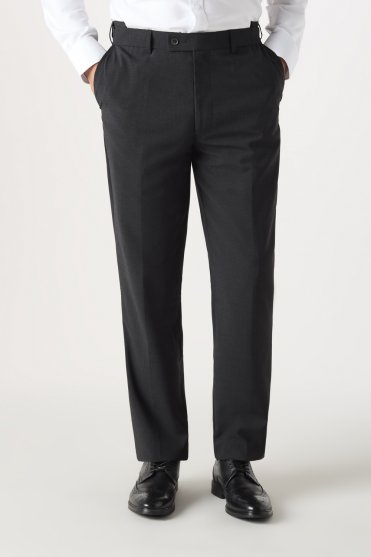 SJ Qualitas Men's Suit Trousers, Modern Fit, Regular Length, Charcoal
