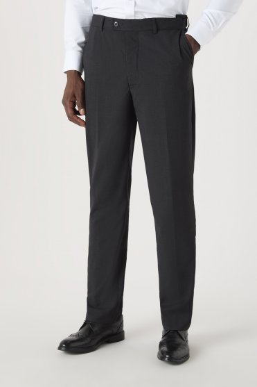 SJ Qualitas Men's Suit Trousers, Modern Fit, Tall Length, Charcoal