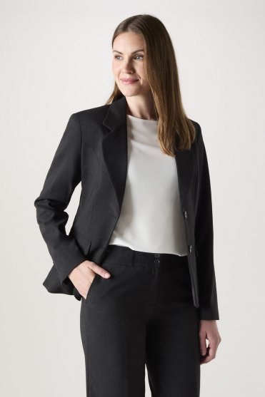SJ Qualitas Women's 2 Button Suit Jacket, Regular Fit, Charcoal