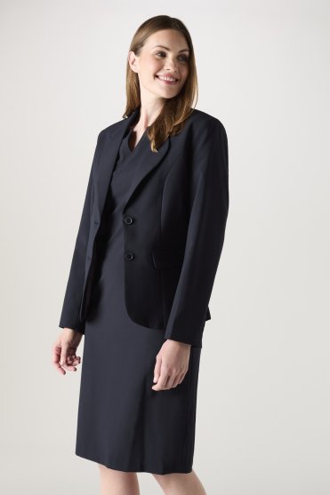 SJ Qualitas Women's 2 Button Suit Jacket, Regular Fit, Dark Navy