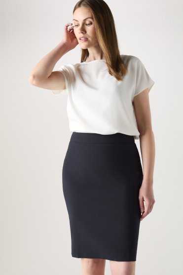 SJ Qualitas Women's 23" Skirt, Regular Fit, Dark Navy