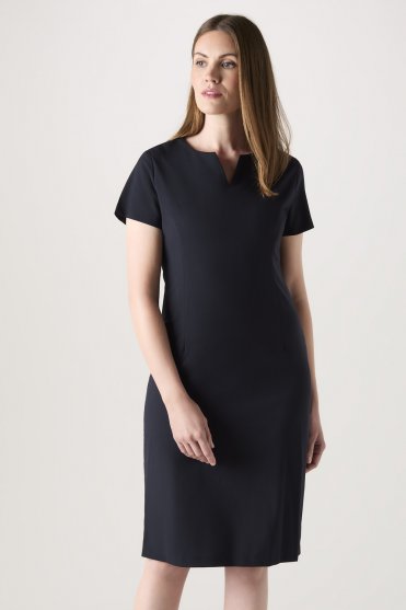 SJ Qualitas Women's Notch Neckline Dress, Dark Navy