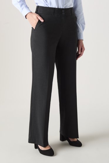 SJ Qualitas Women's Straight Leg Trousers Long, Charcoal