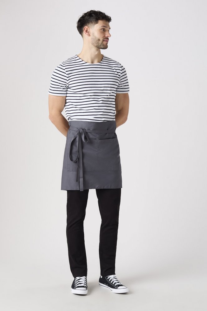 SJ Short Apron With Pocket, Grey