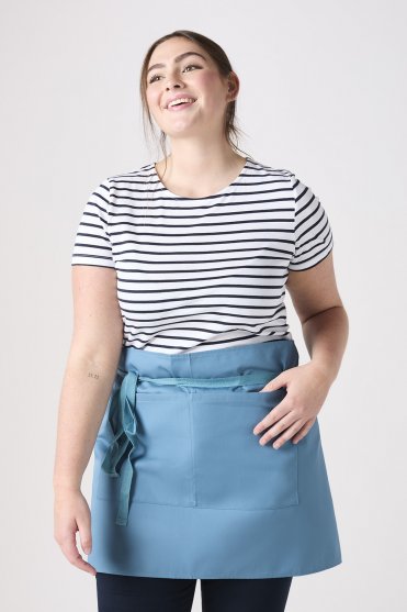 SJ Short Apron with pocket, Turquoise