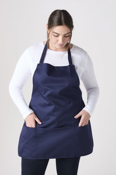 SJ Short Bib Apron With Pocket, Navy